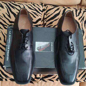 Geox - Brand New Black Lace Up Leather Shoes made in Italy